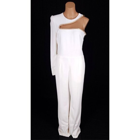 Stella McCartney Lyta One-Sleeve Cutout Jumpsuit Size 42 US 6 White $3340 - Picture 2 of 16
